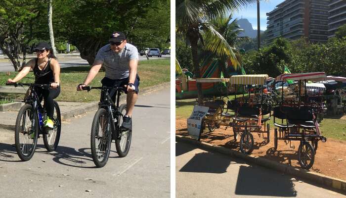 Bicicletas e triciclos na Lagoa Rodrigo de Freitas