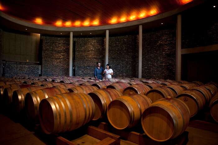 Barris vinho Vinícola no Chile