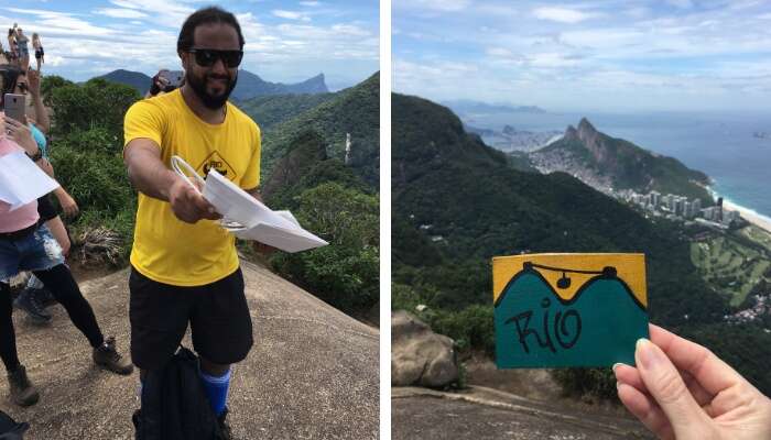 Presente do guia Robson com quadrinho do Telas Cariocas