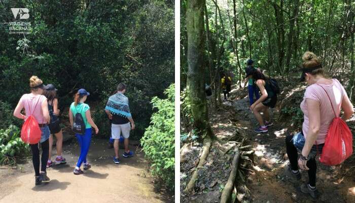 Descendo a trilha da Pedra Bonita