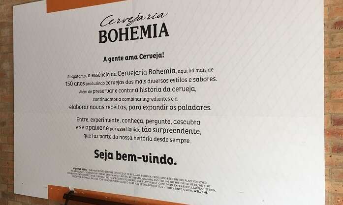 Placa bem vindo ao Complexo Cervejeiro da Bohemia