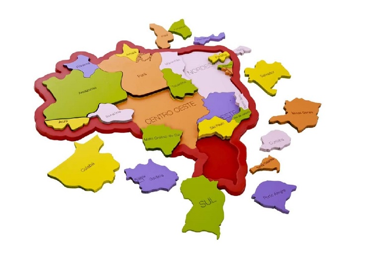 Quebra Cabeça Mapa do Brasil - 3 anos - Viagens Bacanas