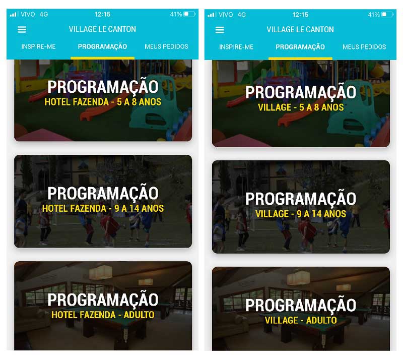 programação do Hotel Le Canton 