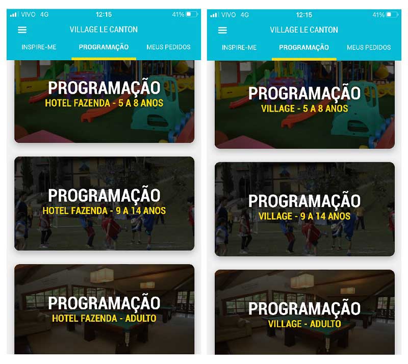 programação do Hotel Le Canton 