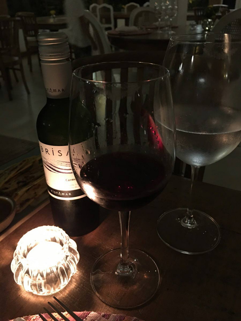 Vinho no jantar na Villa São Romão