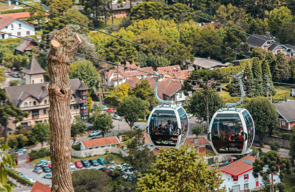 Teleférico no Morro do Elefante - Campos  do Jordão - Foto divulgação Parque Capivari